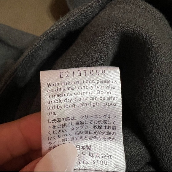 Evam Eva | Cotton Double Cloth Tuck Pants High Rise Pull-On Pleated Grey Size M - Picture 12 of 13